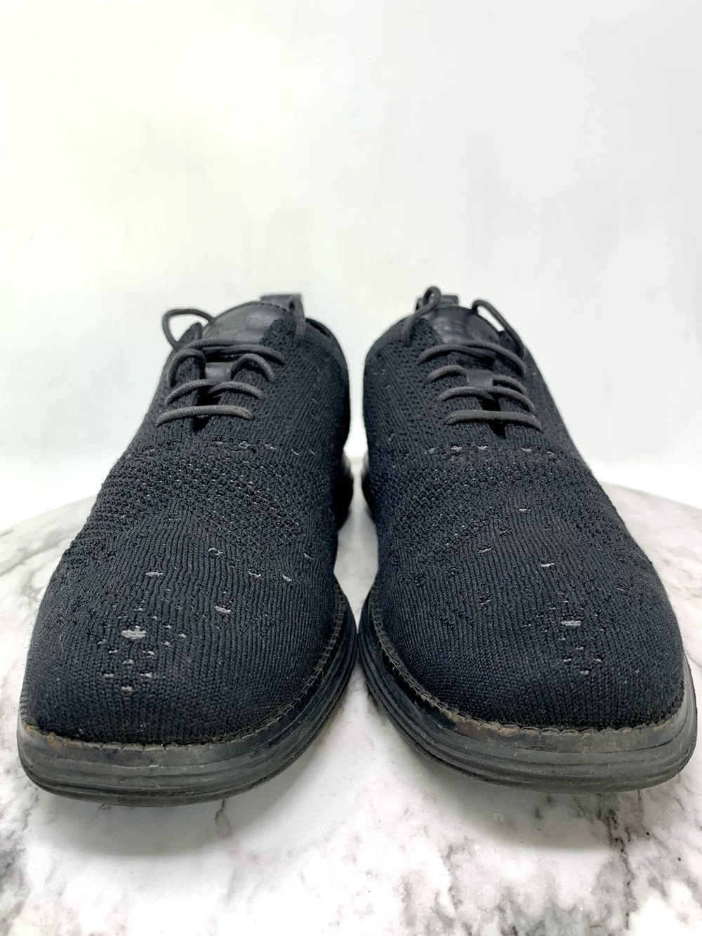 Cole Haan Original Grand Black Knit Wingtip Oxford Sneakers 8 Mens Preppy Sporty